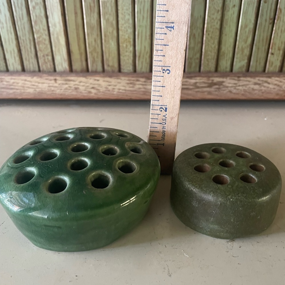 Pair of vintage flower frogs